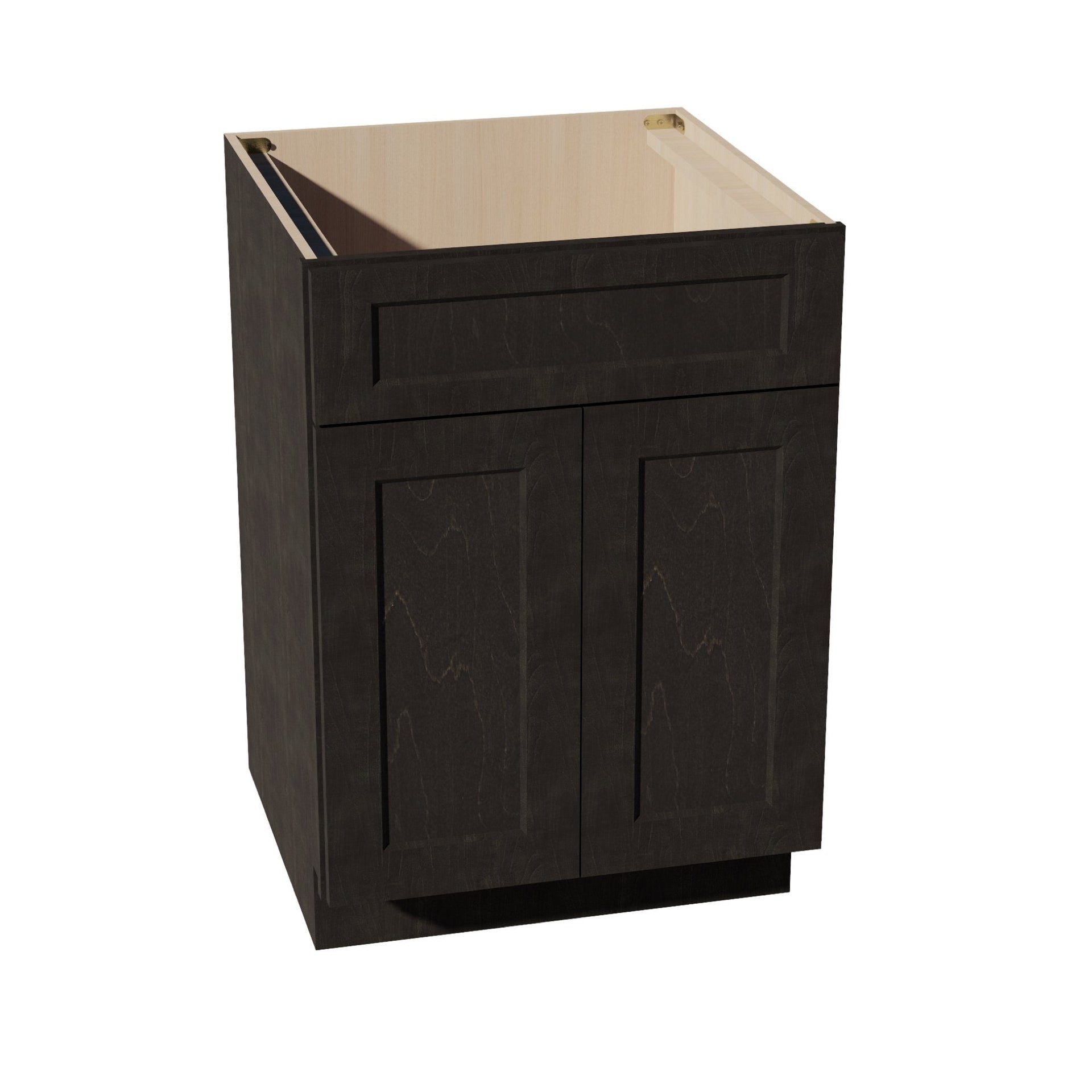 SB24-SDG  Sink Base Cabinet 2 Door 2 False Drawer  - Shaker Style - Dark Grey   24"W x 34-1/2"H x 24"D