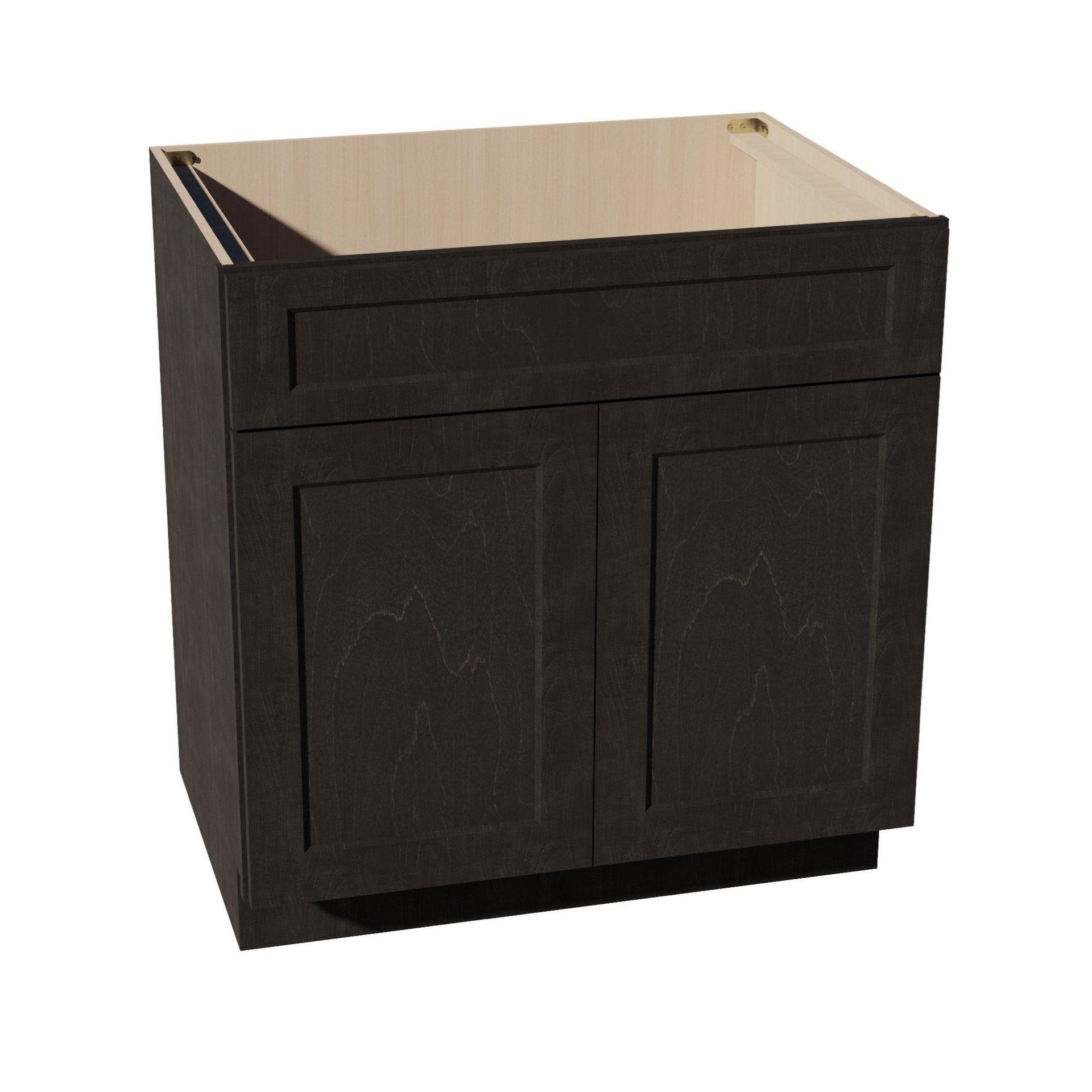 SB33-SDG  Sink Base Cabinet 2 Door 2 False Drawer  - Shaker Style - Dark Grey   33"W x 34-1/2"H x 24"D