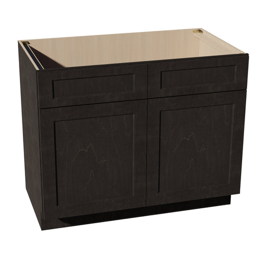 SB42-SDG  Sink Base Cabinet 2 Door 2 False Drawer  - Shaker Style - Dark Grey   42"W x 34-1/2"H x 24"D