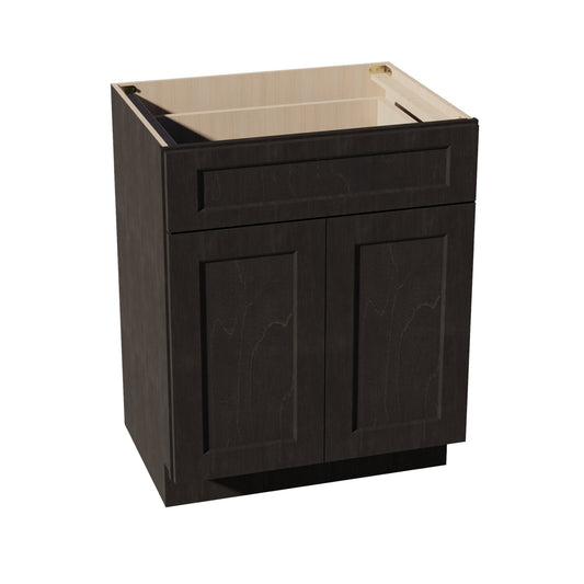 VB2721-SDG  Vanity Base Cabinet 2 Doors & 1 Drawer - Shaker Style - Dark Grey   27"W x 34-1/2"H x 24"D
