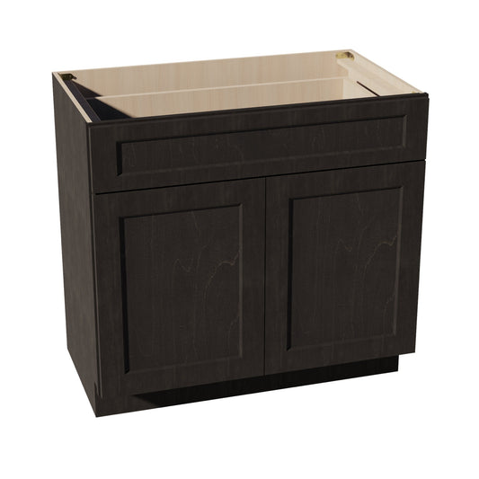 VB3621-SDG  Vanity Base Cabinet 2 Doors & 1 Drawer - Shaker Style - Dark Grey   36"W x 34-1/2"H x 24"D