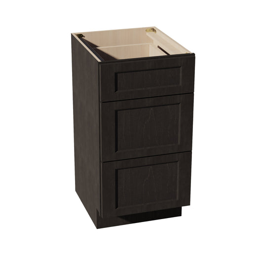 VDB1821-SDG  Vanity Base Cabinet 3 Drawers - Shaker Style - Dark Grey   18"W x 34-1/2"H x 21"D