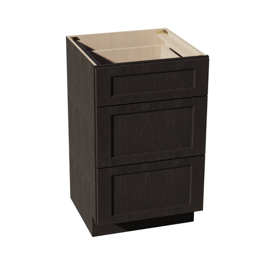 VDB2121-SDG  Vanity Base Cabinet 3 Drawers - Shaker Style - Dark Grey   21"W x 34-1/2"H x 21"D