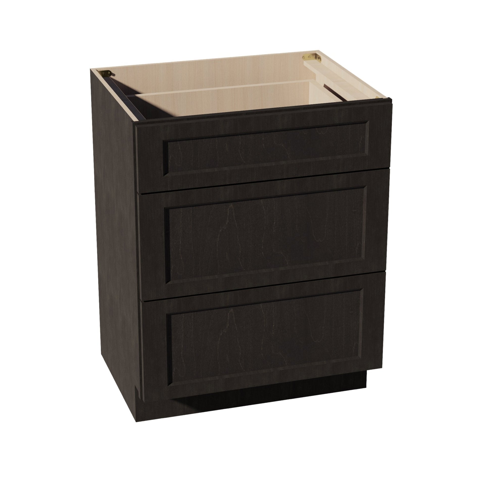 VDB2721-SDG  Vanity Base Cabinet 3 Drawers - Shaker Style - Dark Grey   27"W x 34-1/2"H x 21"D