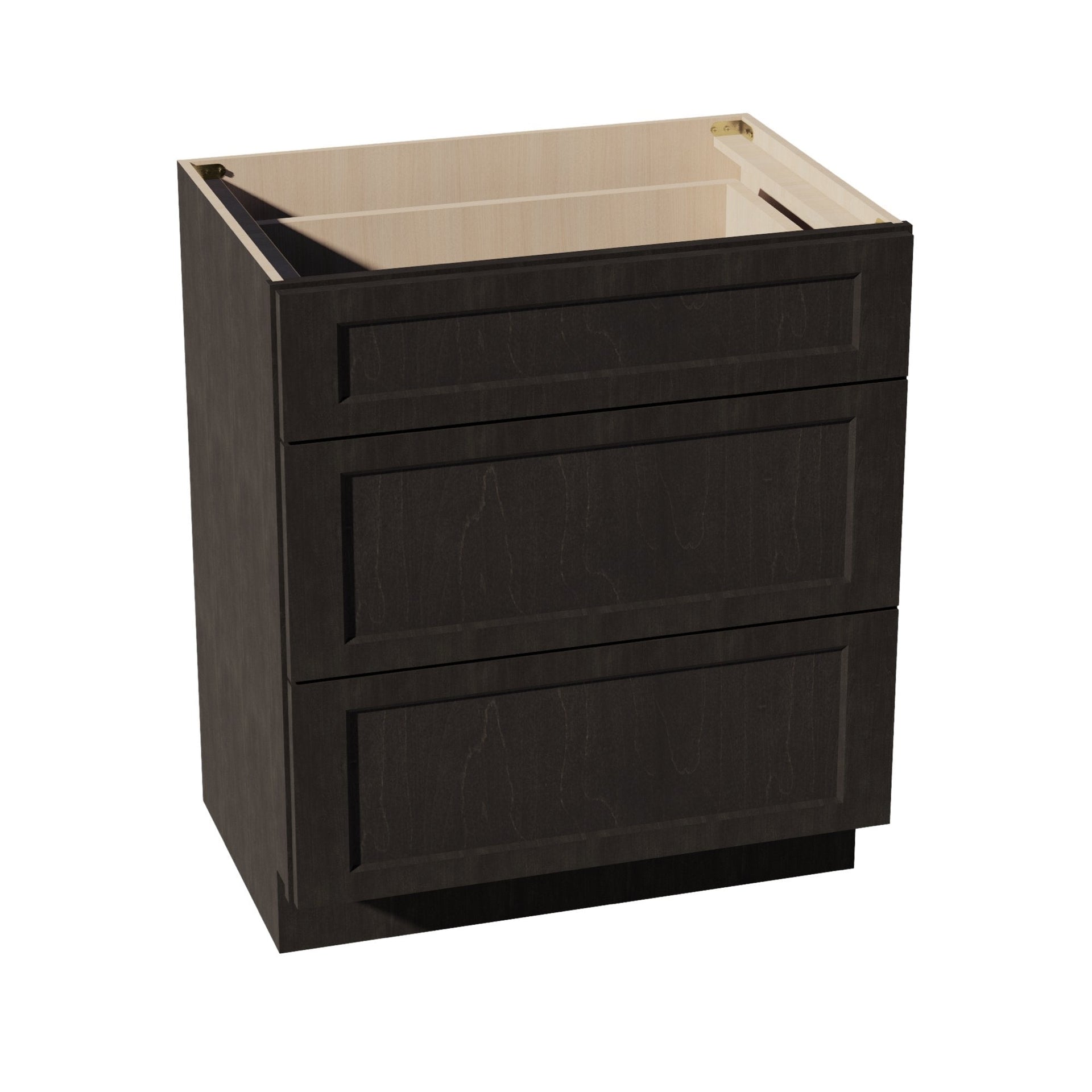 VDB3021-SDG  Vanity Base Cabinet 3 Drawers - Shaker Style - Dark Grey   30"W x 34-1/2"H x 21"D