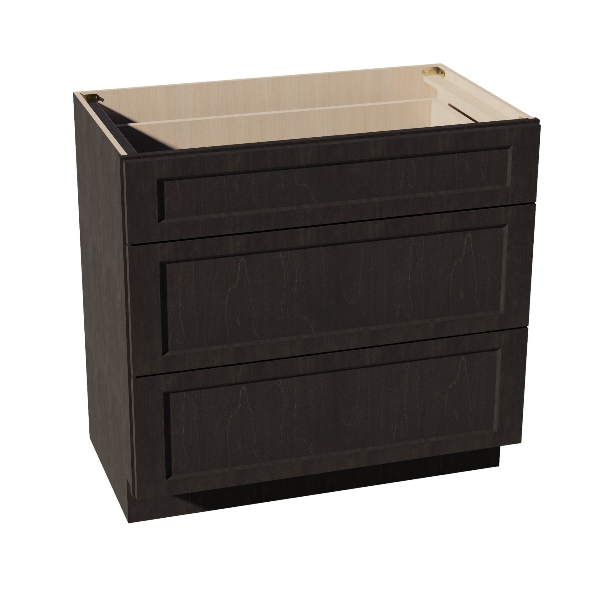 VDB3621-SDG  Vanity Base Cabinet 3 Drawers - Shaker Style - Dark Grey   36"W x 34-1/2"H x 21"D