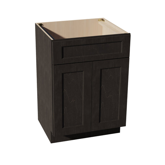 VSB2421-SDG  Vanity Sink Base 1 False Drawer & 2 Doors - Shaker Style - Dark Grey   24"W x 34-1/2"H x 21"D