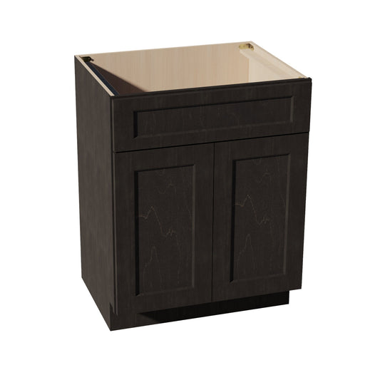 VSB2721-SDG  Vanity Sink Base 1 False Drawer & 2 Doors - Shaker Style - Dark Grey   27"W x 34-1/2"H x 21"D