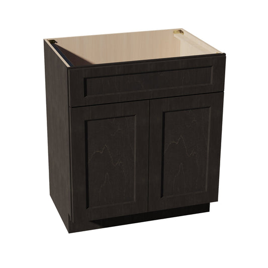 VSB3021-SDG  Vanity Sink Base 1 False Drawer & 2 Doors - Shaker Style - Dark Grey   30"W x 34-1/2"H x 21"D