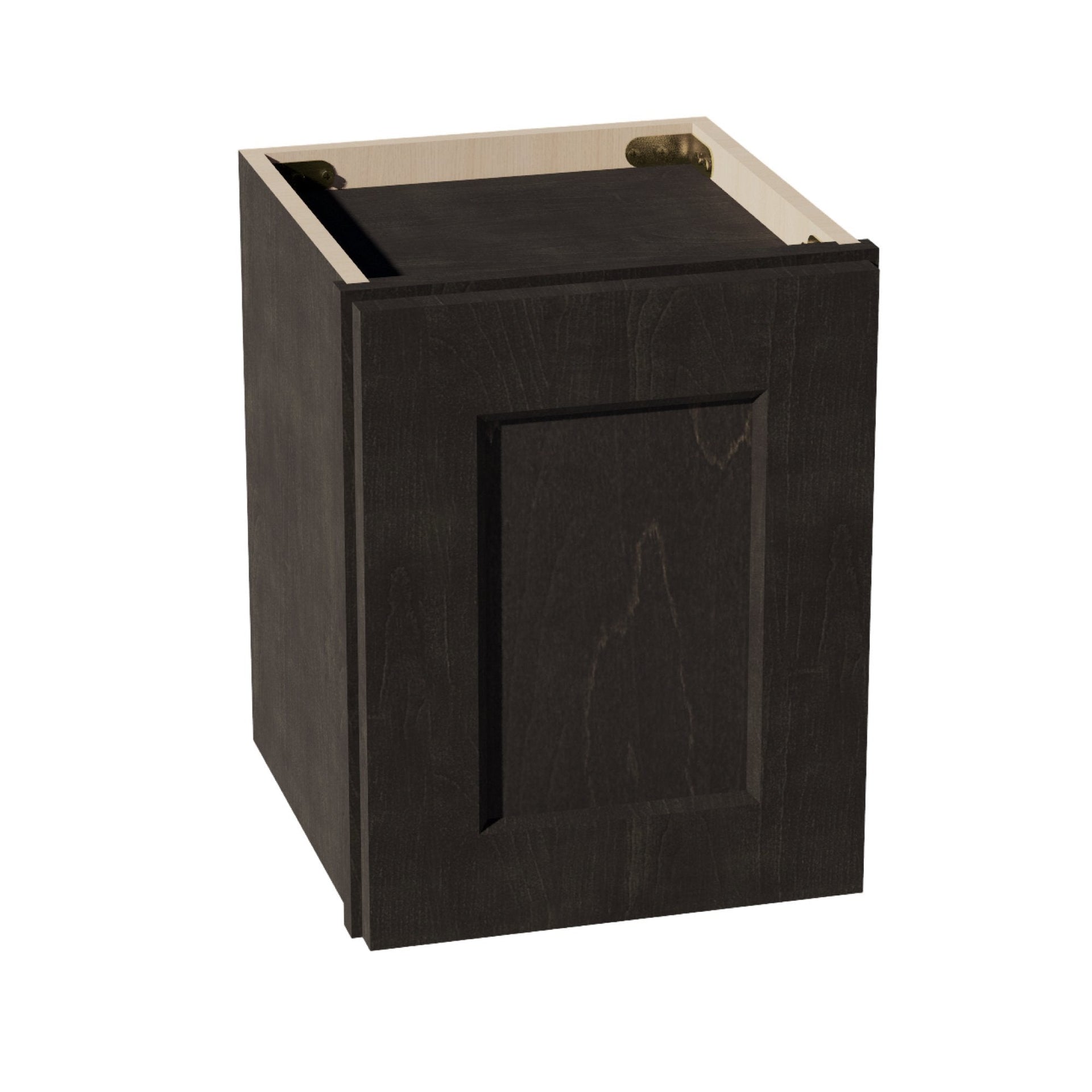 W1215-SDG  Wall Cabinet 1 Door & 2 Shelves - Shaker Style - Dark Grey   12"W x 15"H x 12"D