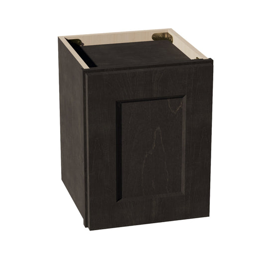 W1215-SDG  Wall Cabinet 1 Door & 2 Shelves - Shaker Style - Dark Grey   12"W x 15"H x 12"D