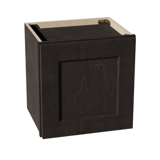 W1515-SDG  Wall Cabinet 1 Door & 2 Shelves - Shaker Style - Dark Grey   15"W x 15"H x 12"D