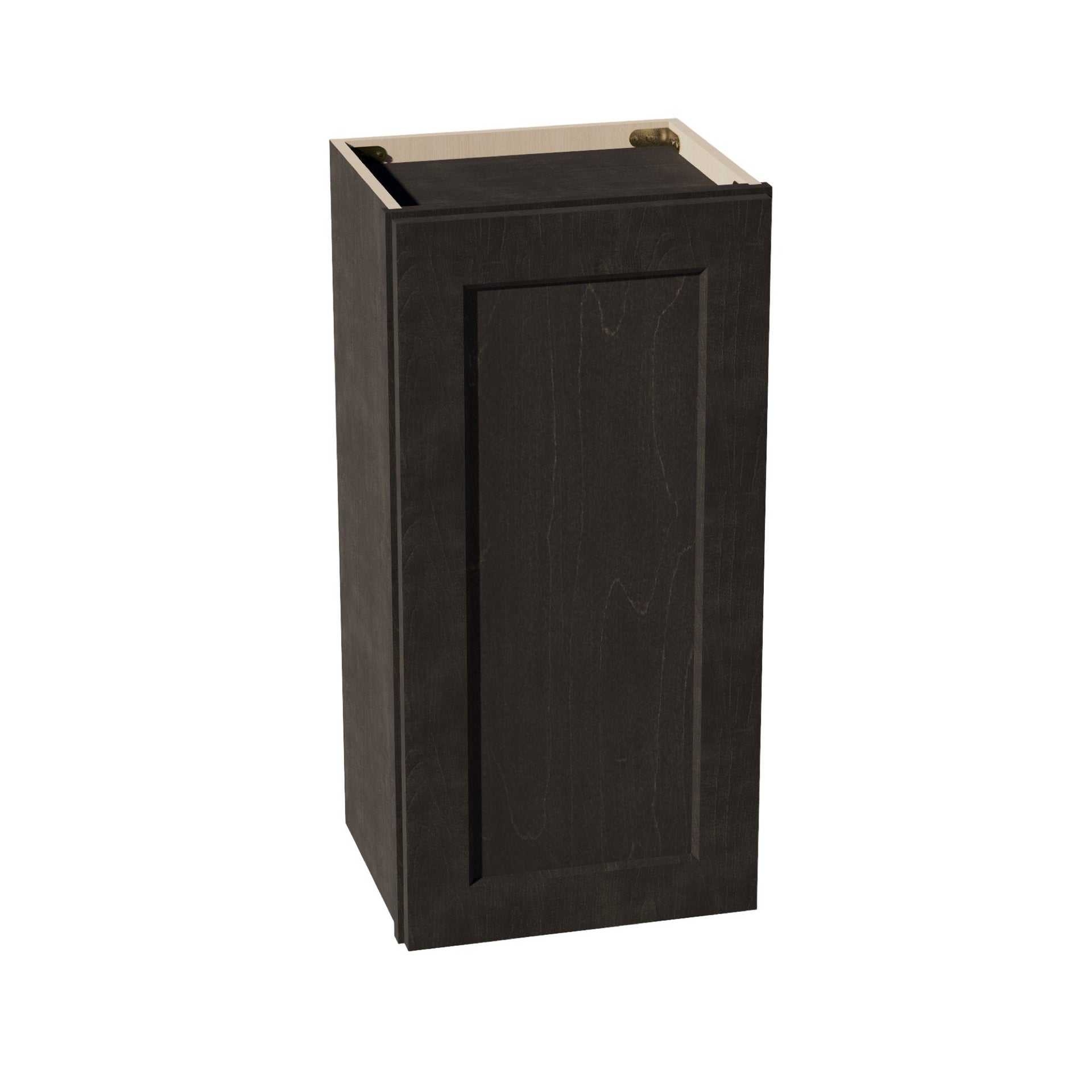 W1530-SDG  Wall Cabinet 1 Door & 2 Shelves - Shaker Style - Dark Grey   15"W x 30"H x 12"D