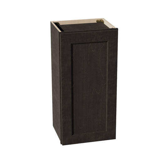 W1530-SDG  Wall Cabinet 1 Door & 2 Shelves - Shaker Style - Dark Grey   15"W x 30"H x 12"D