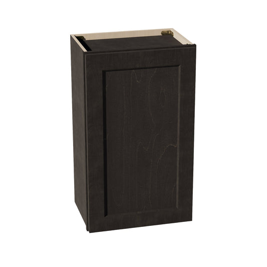 W1830-SDG  Wall Cabinet 1 Door & 2 Shelves - Shaker Style - Dark Grey   18"W x 30"H x 12"D