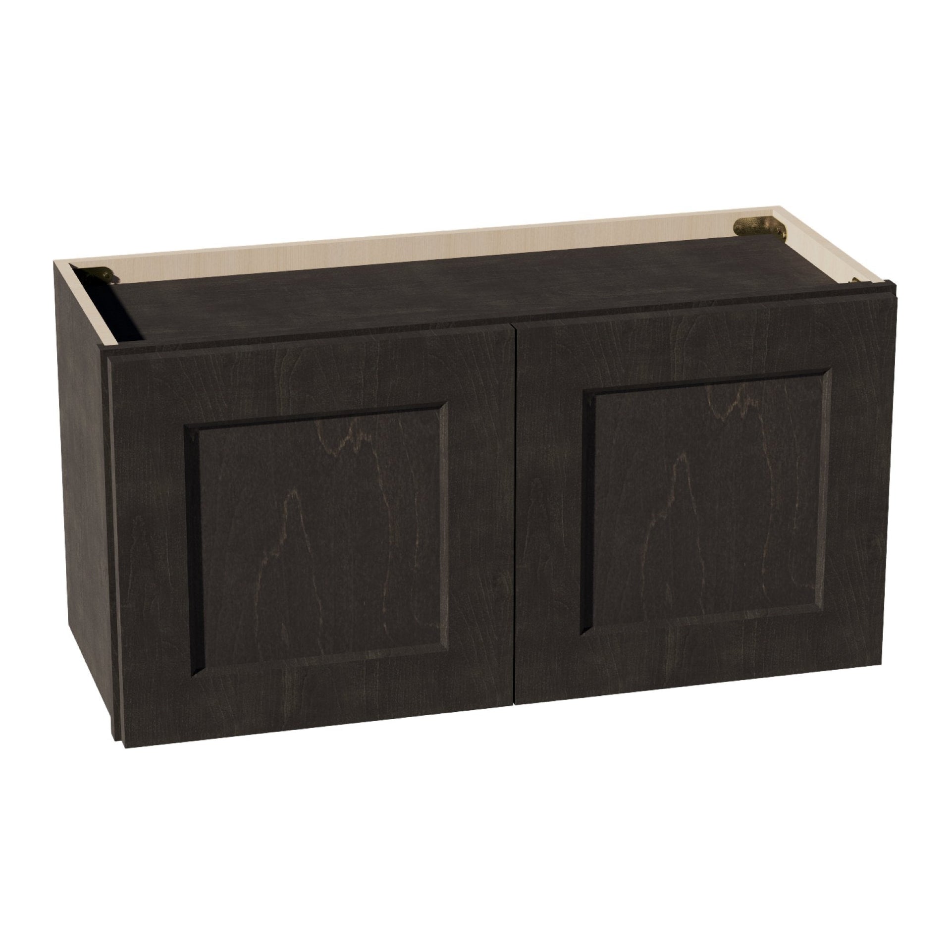 W3015-SDG  Wall Cabinet 2 Doors & 2 Shelves - Shaker Style - Dark Grey   30"W x 15"H x 12"D