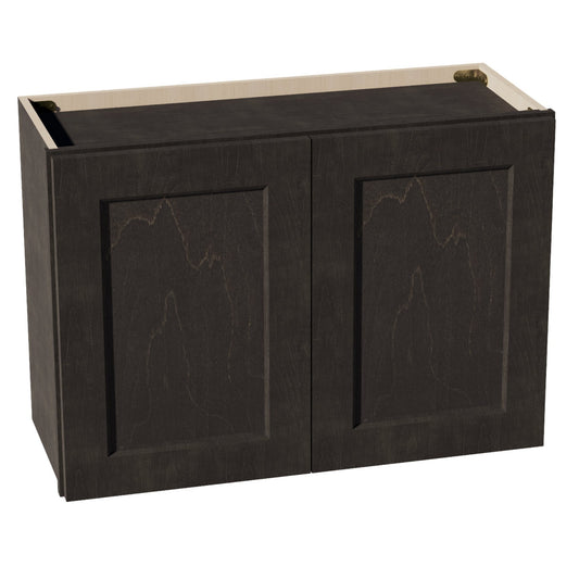 W3021-SDG  Wall Cabinet 2 Doors & 2 Shelves - Shaker Style - Dark Grey   30"W x 21"H x 12"D