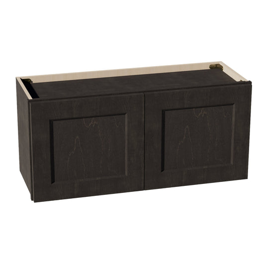 W3315-SDG  Wall Cabinet 2 Doors & 2 Shelves - Shaker Style - Dark Grey   33"W x 15"H x 12"D