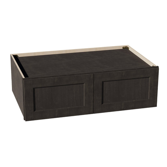 W391224-SDG  Wall Cabinet 2 Doors & 2 Shelves - Shaker Style - Dark Grey   39"W x 12"H x 24"D