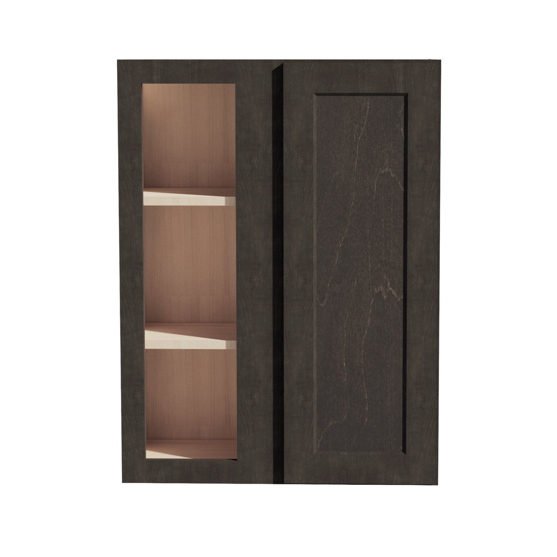 WBC2736-SDG  Wall Blind Corner Cabinet 1 Door & 2 Shelves - Shaker Style - Dark Grey   27"W x 36"H x 12"D