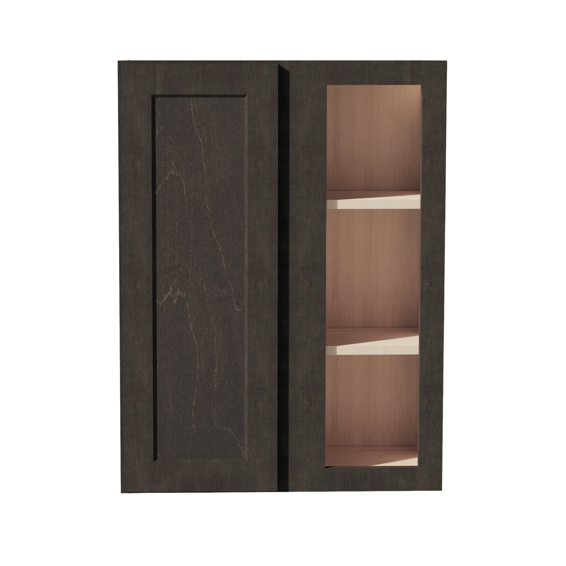 WBC2736-SDG  Wall Blind Corner Cabinet 1 Door & 2 Shelves - Shaker Style - Dark Grey   27"W x 36"H x 12"D