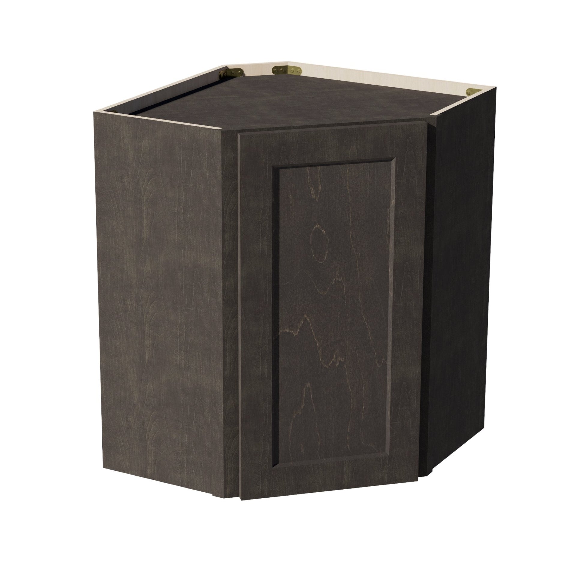 WDC2430-SDG  Diagonal Wall Corner Cabinet 1 Door & 2 Shelves - Shaker Style - Dark Grey   24"W x 30"H x 24"D