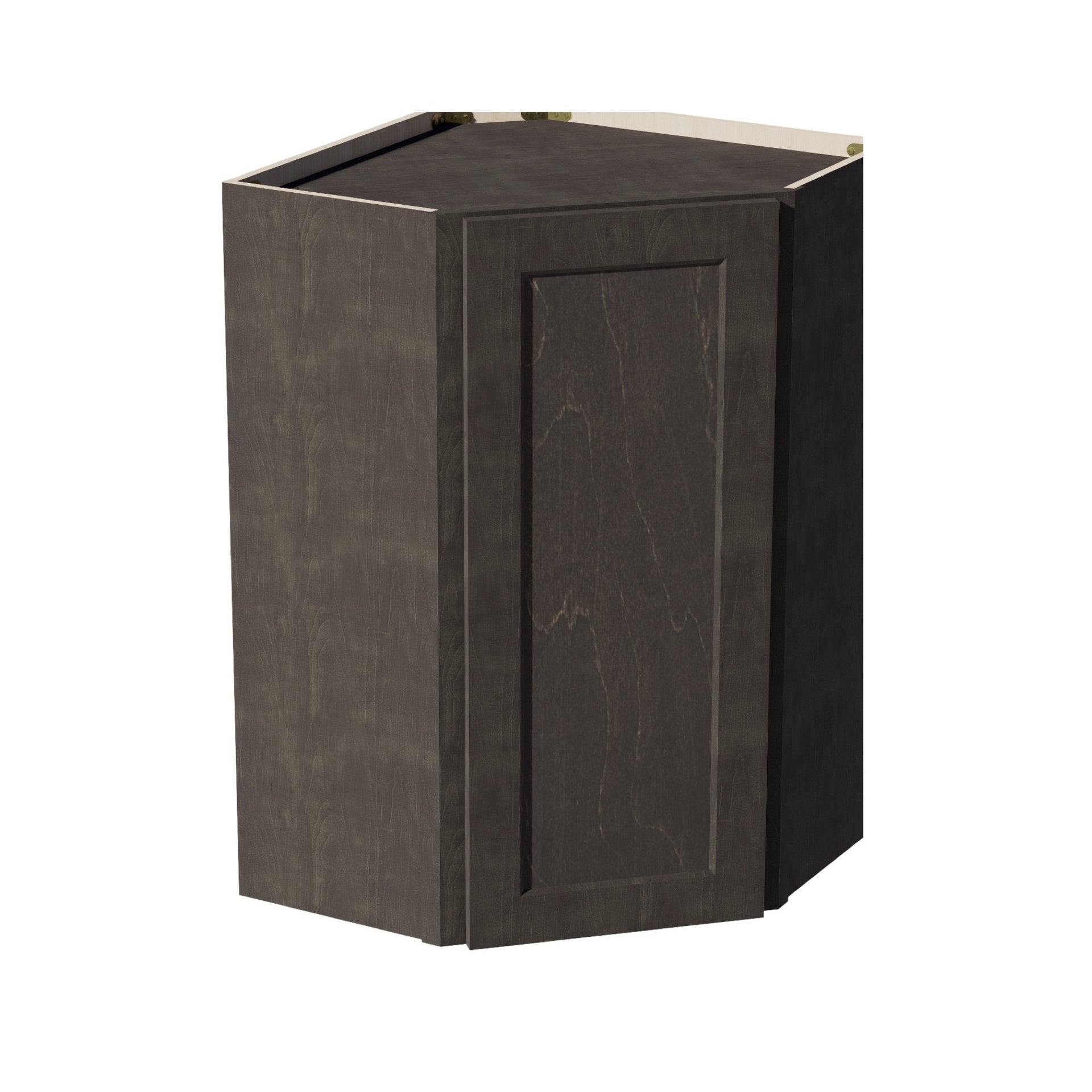 WDC2436-SDG  Diagonal Wall Corner Cabinet 1 Door & 2 Shelves - Shaker Style - Dark Grey   24"W x 36"H x 24"D