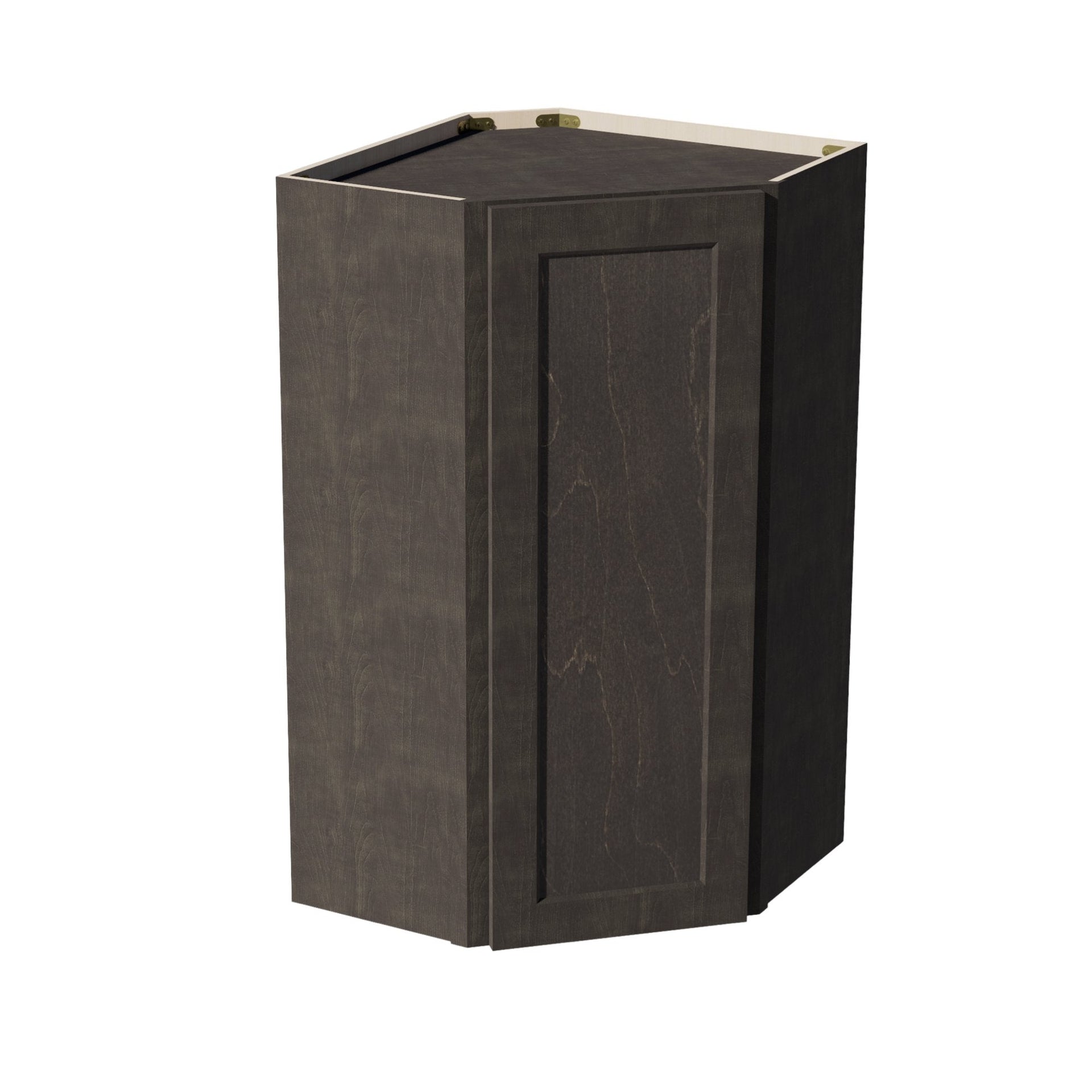 WDC2442-SDG  Diagonal Wall Corner Cabinet 1 Door & 2 Shelves - Shaker Style - Dark Grey   24"W x 42"H x 24"D