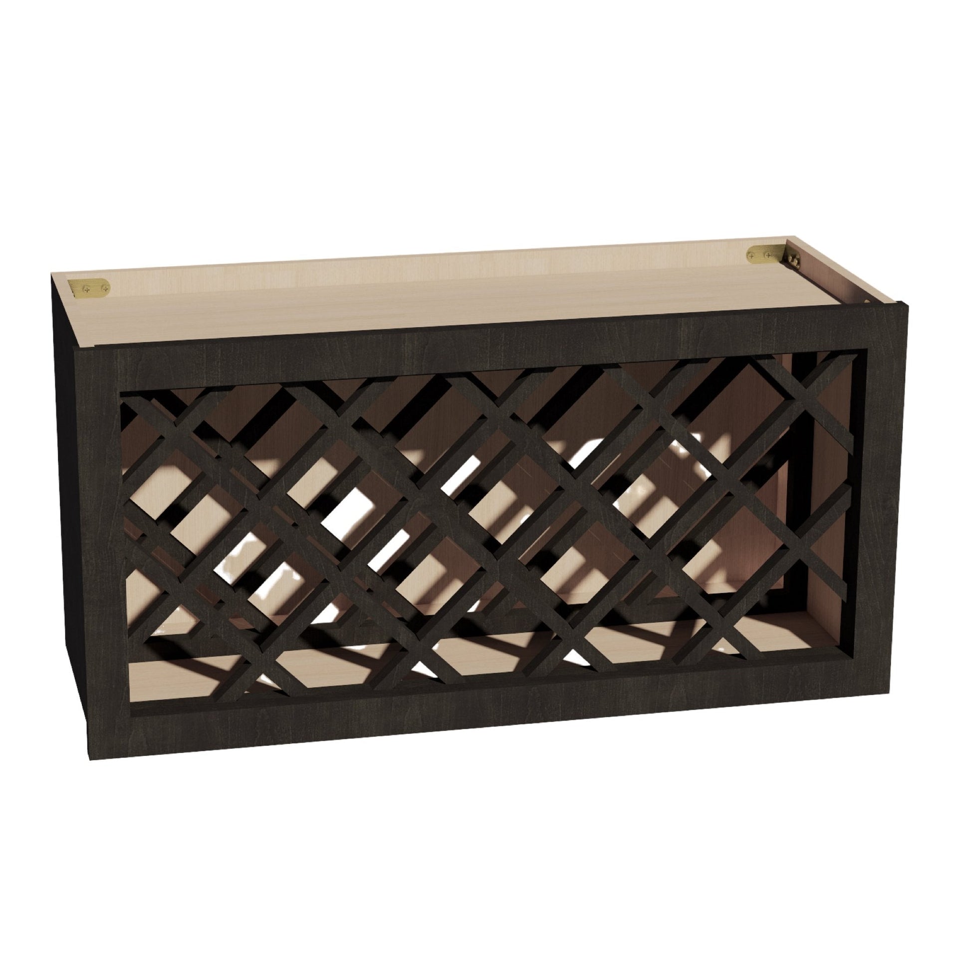 WR3015-SDG: Shaker Dark Grey 30"W x 15"H x 12"D Wall Wine Rack Incl. Shelf