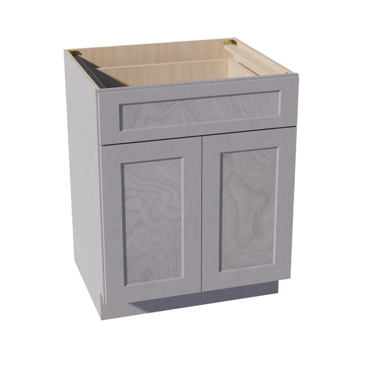 B27-SWG Base Cabinet - Shaker Style - Washed Grey   27"W x 34-1/2"H x 24"D