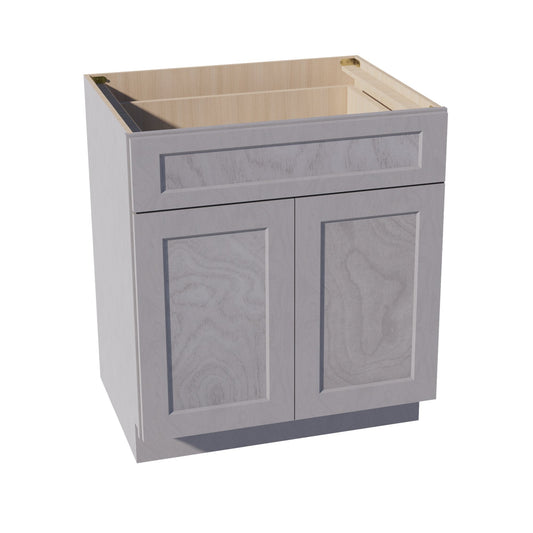 B30-SWG Base Cabinet - Shaker Style - Washed Grey   30"W x 34-1/2"H x 24"D