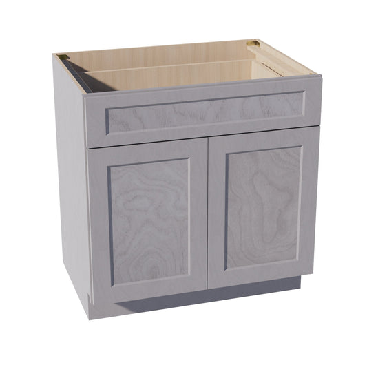 B33-SWG Base Cabinet - Shaker Style - Washed Grey   39"W x 34-1/2"H x 24"D