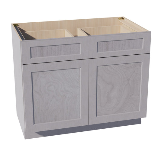 B42-SWG Base Cabinet - Shaker Style - Washed Grey   42"W x 34-1/2"H x 24"D