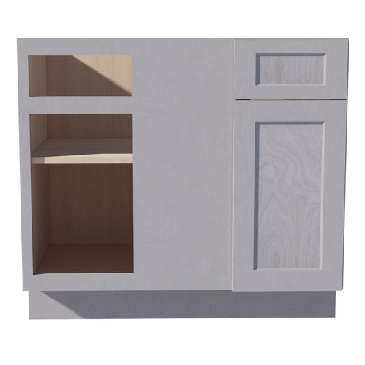 BBC39/42-SWG Base Cabinet Blind Corner - Shaker Style - Washed Grey   39"W x 34-1/2"H x 24"D