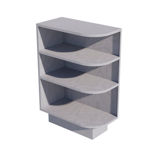 BES12L-SWG Base Cabinet 4 Sheleves End Corner Cabinet Left - Shaker Style - Washed Grey   12"W x 34-1/2"H x 24"D