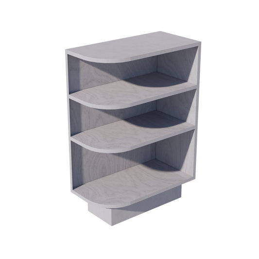 BES12R-SWG Base Cabinet 4 Sheleves End Corner Cabinet Right - Shaker Style - Washed Grey   12"W x 34-1/2"H x 24"D