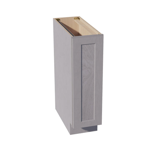 BF09-PO-SWG Base Cabinet Full Door Pull Out Spice Rack - Shaker Style - Washed Grey   09"W x 34-1/2"H x 24"D