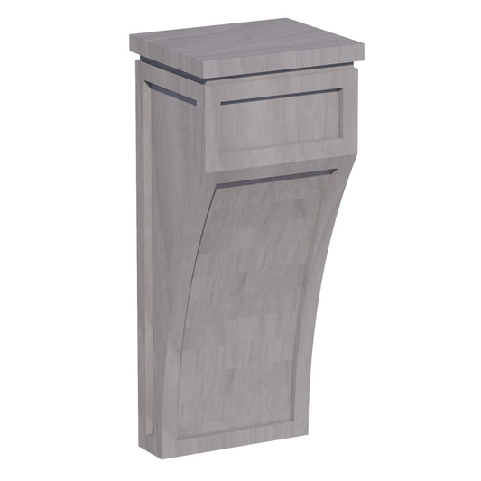 CML-SWG Large Corbel - Shaker Style - Washed Grey   5-1/4"W x 12-1/4"H x 4-1/2"D