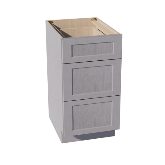DB18-SWG Base Cabinet 3 Drawers - Shaker Style - Washed Grey   18"W x 34-1/2"H x 24"D