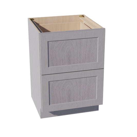 DB24-2-SWG Base Cabinet 3 Drawers - Shaker Style - Washed Grey   24"W x 34-1/2"H x 24"D