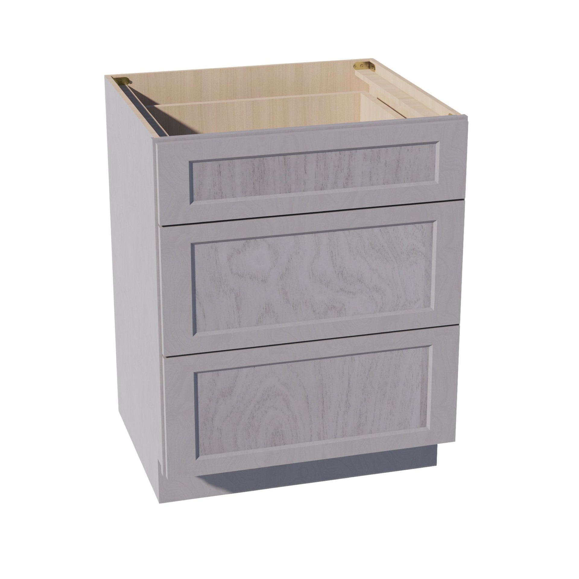 DB27-SWG Base Cabinet 3 Drawers - Shaker Style - Washed Grey   27"W x 34-1/2"H x 24"D