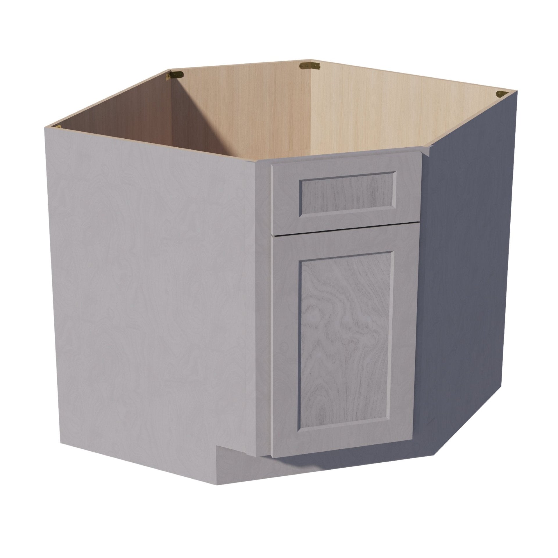 DSB36-SWG Base Cabinet 1 Door 1 False Drawer Corner Sink - Shaker Style - Washed Grey   18"W x 34-1/2"H x 24"D