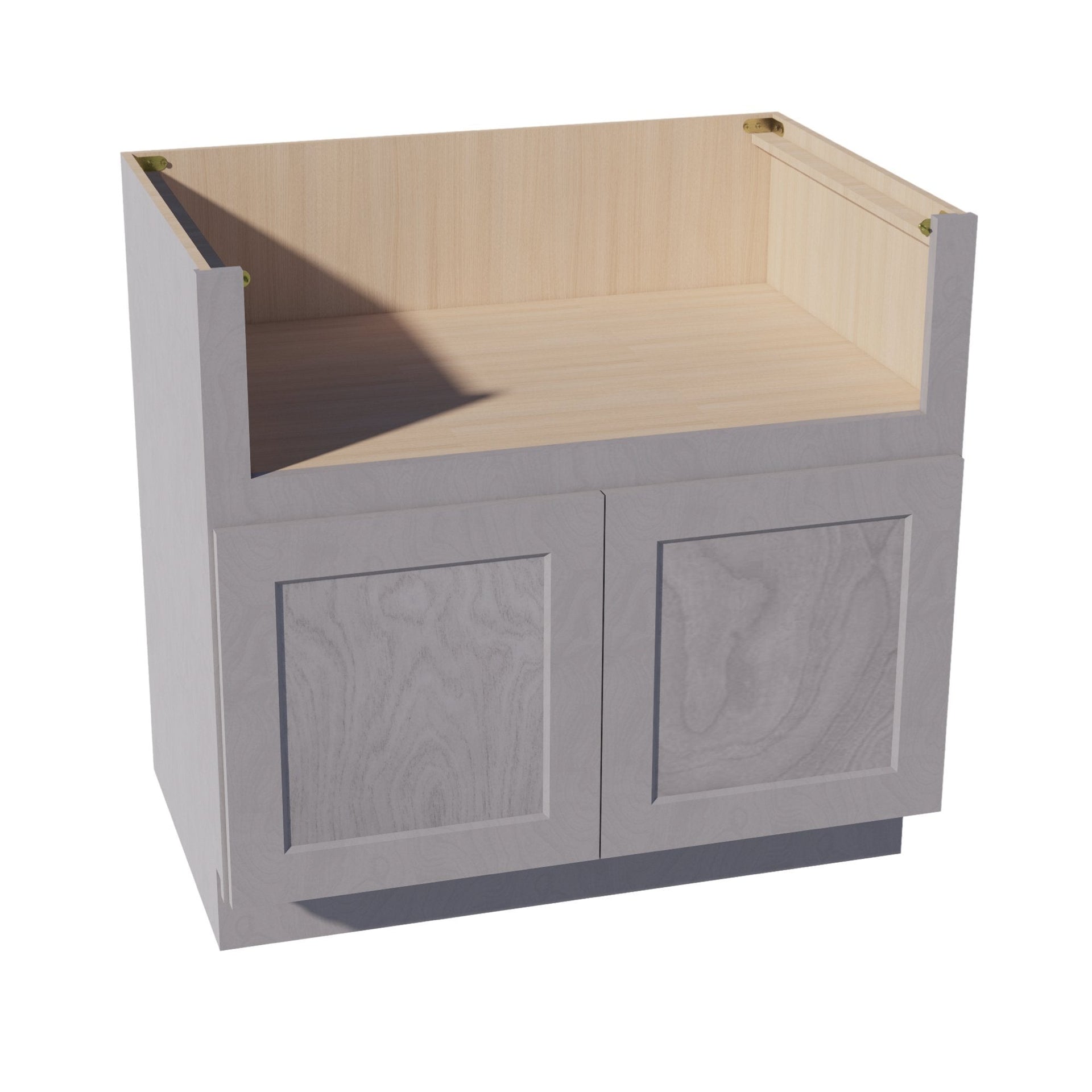 FS36-SWG Base Cabinet 2 Doors Farm House Sink Base  - Shaker Style - Washed Grey   36"W x 34-1/2"H x 24"D