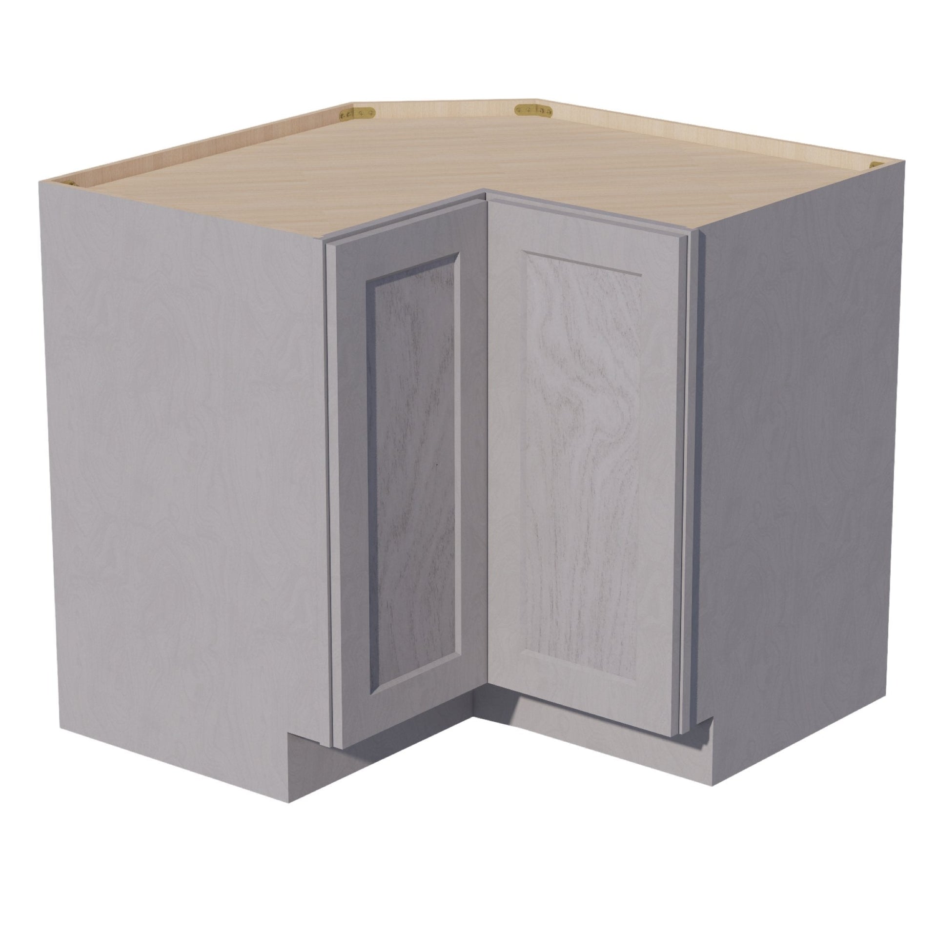 LSB33-SWG: Shaker Washed Grey 33" 2 Doors Lazy Susan Corner Base Cabinet