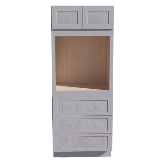 OC3384-SWG Tall Oven 2 Door & 3 Drawers Cabinet - Shaker Style - Washed Grey   33"W x 84"H x 24"D