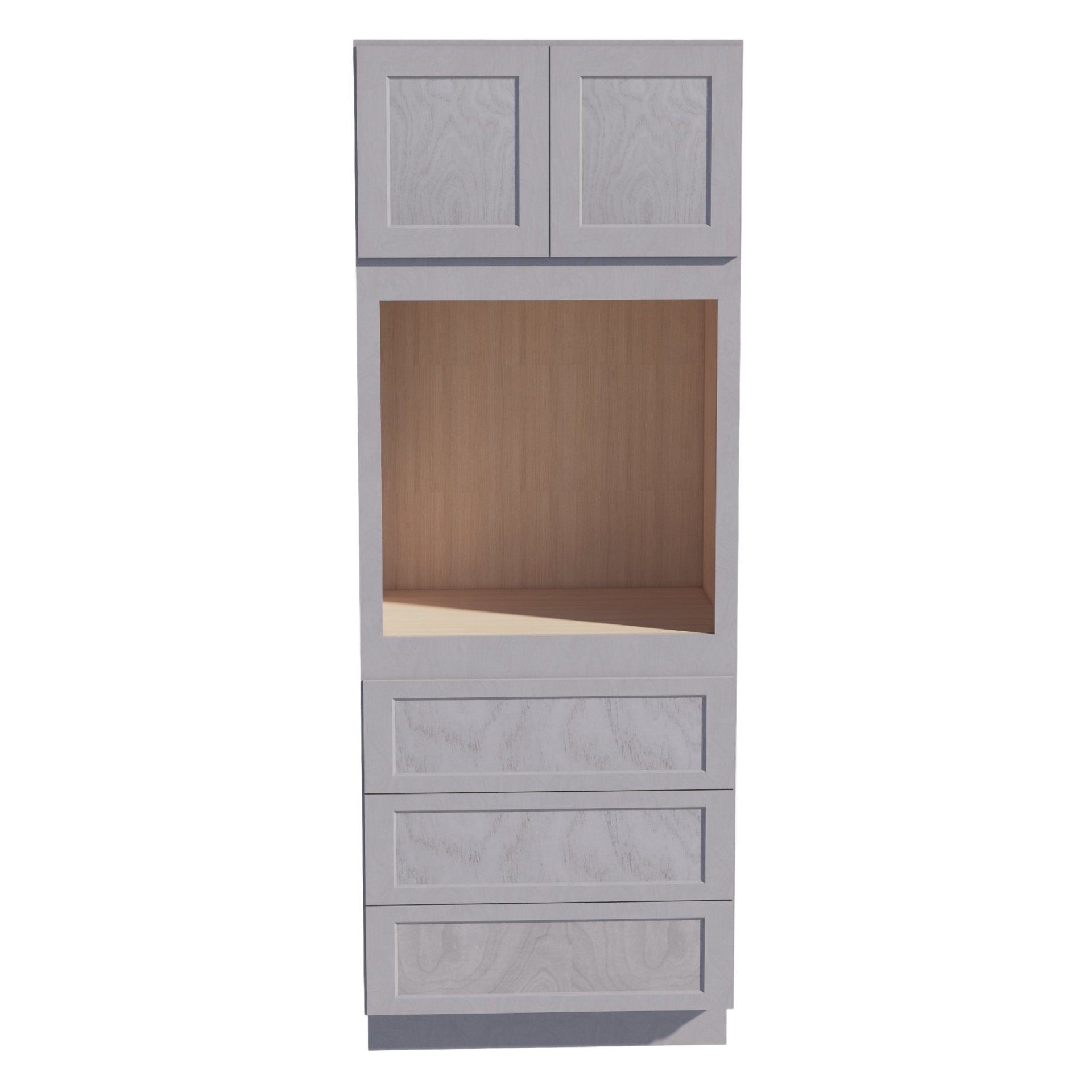 OC3390-SWG Tall Oven 2 Door & 3 Drawers Cabinet - Shaker Style - Washed Grey   33"W x 90"H x 24"D