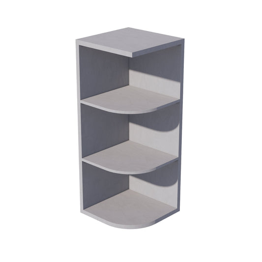 OE1230-SWG Wall End 4 Shelf Cabinet - Shaker Style - Washed Grey   12"W x 30"H x 12"D