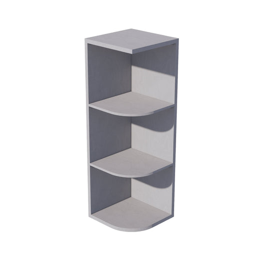 OE1236-SWG Wall End 4 Shelf Cabinet - Shaker Style - Washed Grey   12"W x 36"H x 12"D