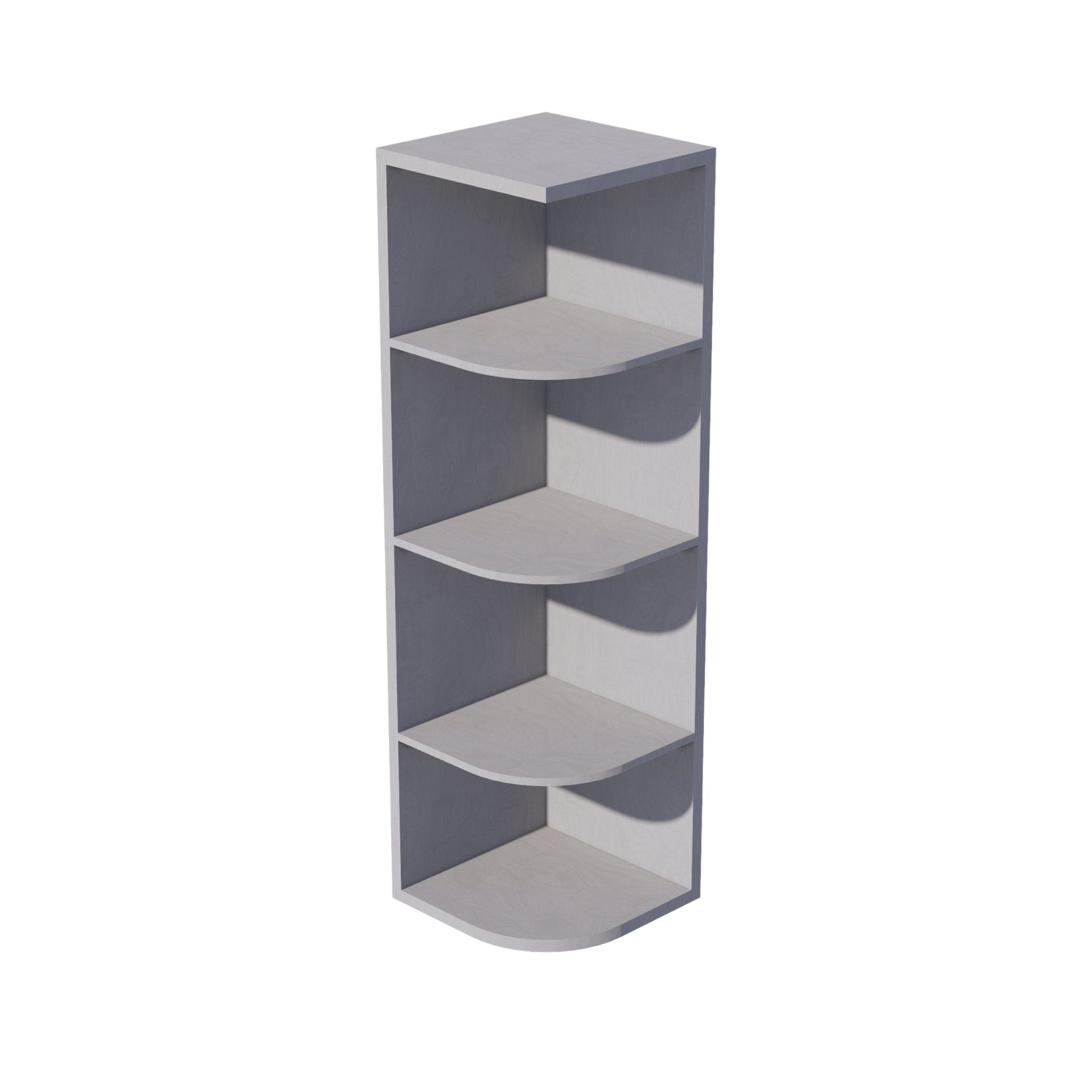 OE1242-SWG Wall End 4 Shelf Cabinet - Shaker Style - Washed Grey   12"W x 42"H x 12"D