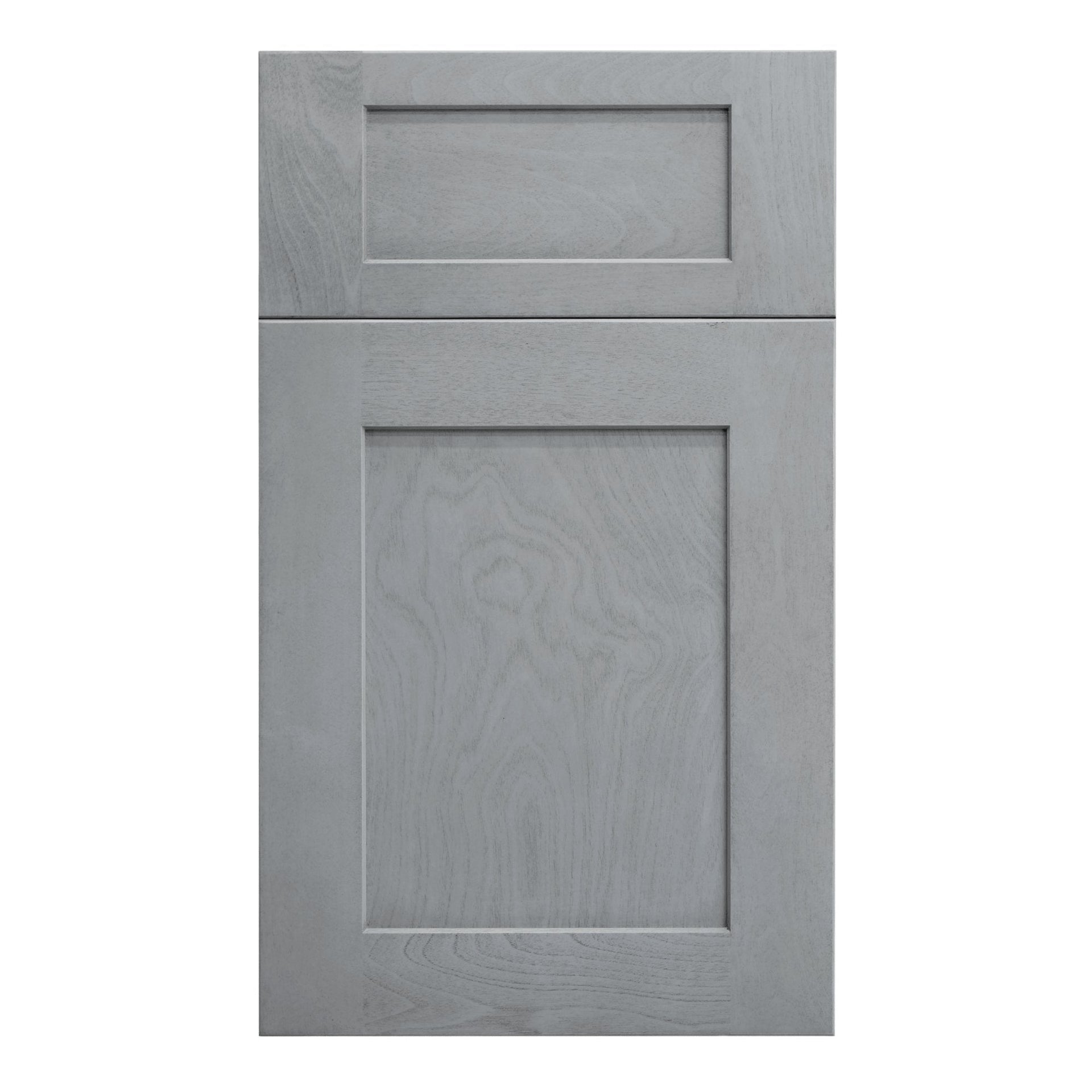 OE1242-SWG Wall End 4 Shelf Cabinet - Shaker Style - Washed Grey   12"W x 42"H x 12"D